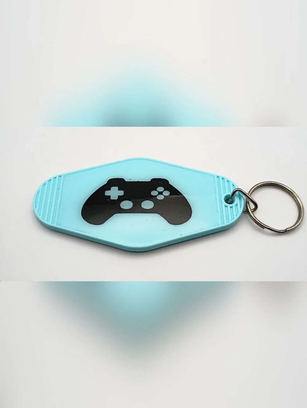 Motel Keychain Custom Retro Styled Blue And Black Keyring
